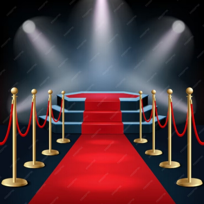 Black 3d Podium With Red Carpet And Barrier R Instagram 帖子 template