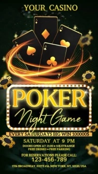 Black 3d Poker Casino Digital Display (9:16) template