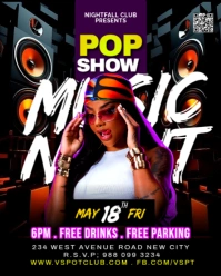 Black 3d Pop Show Concert Night Music Festival Live Dj Artist Performance Event Promotion Ads Flyer Instagram Portrait template