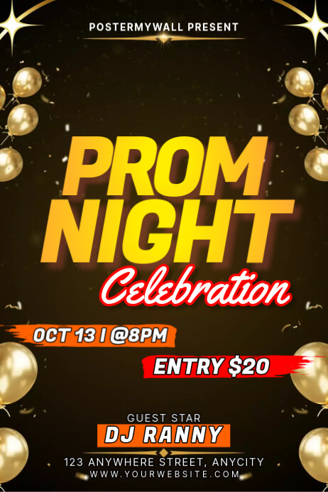 Black 3d Prom Night Poster Templat | PosterMyWall