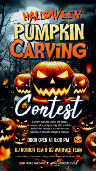 Black 3d Pumpkin Carving Contest Instagram Story template