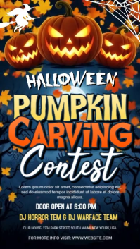 Black 3d Pumpkin Carving Contest Instagram Story template