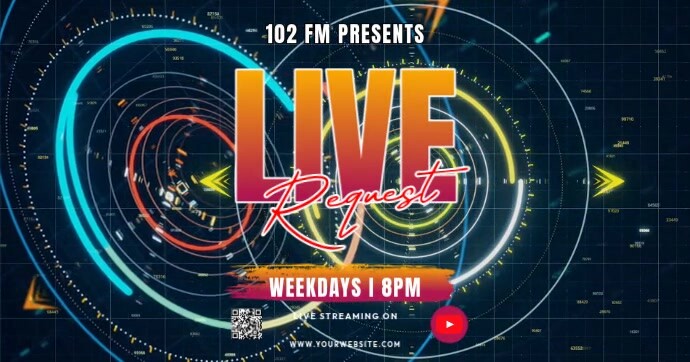 Black 3d Radio Show Gambar Bersama Facebook template