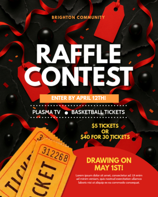 Plantilla de Black 3d Raffle Contest Instagram Portrait | PosterMyWall