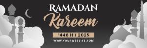 Black 3d Ramadan Kareem Tajuk Twitter template