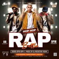 Black 3d Rap Battle Video Ads Flyer Instagram Post template