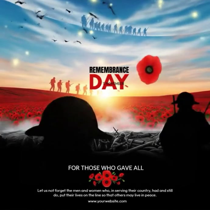 Black 3d Remembrance Day Instagram Post Template | PosterMyWall