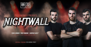 Black 3d Rock Band Facebook Shared Image template