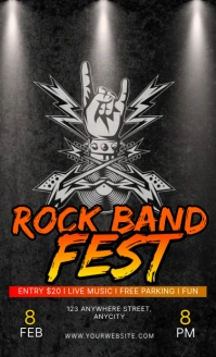 Black 3d Rock Band Fest Legal As template