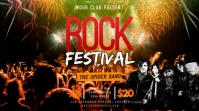Black 3d Rock Festival Pos Twitter template