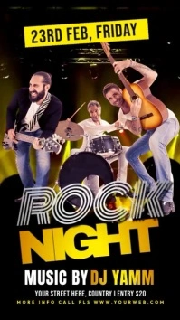 Black 3d Rock Night  Instagram Story template