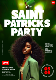 Green Saint Patrick's Day Party A4 Template