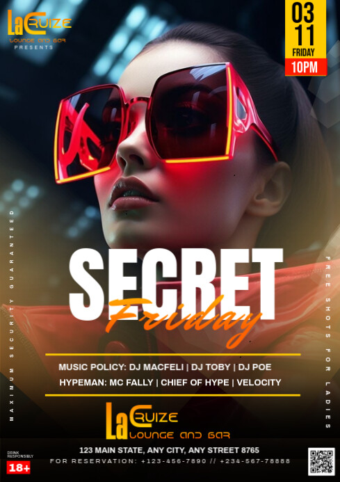 Black 3d Secret Friday A4 Templat | PosterMyWall