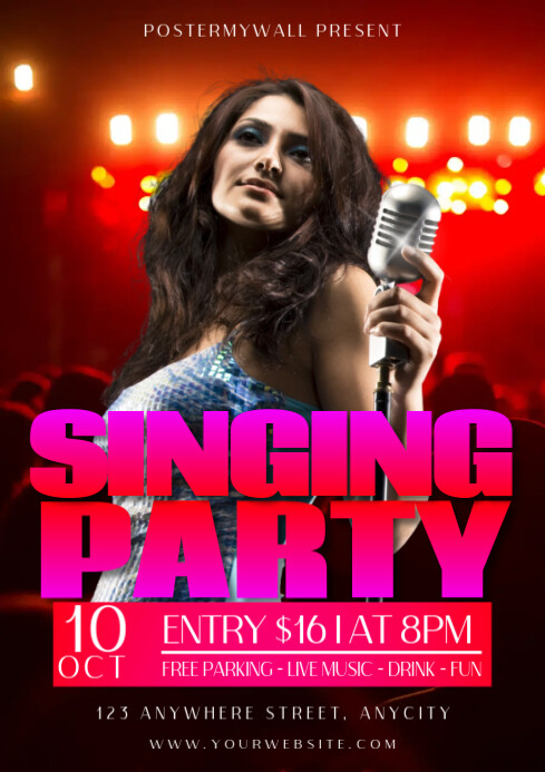 Black 3d Singing Party A2 Template | PosterMyWall