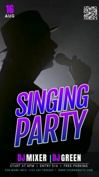 Black 3d Singing Party Reel Instagram template