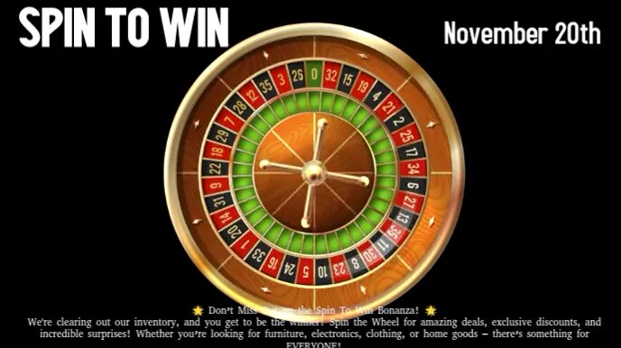 Black 3d Spin To Win Digital Display (16:9) template