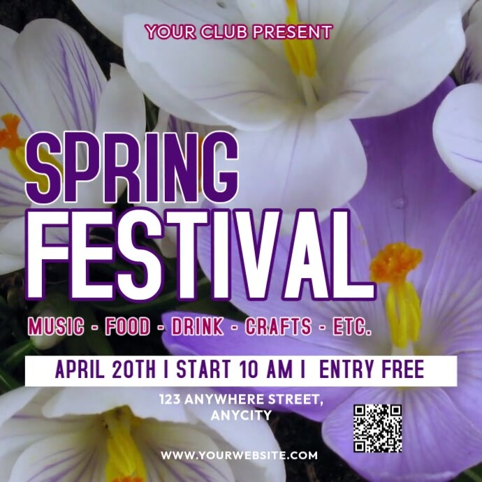 Black 3d Spring Festival Pos Instagram template