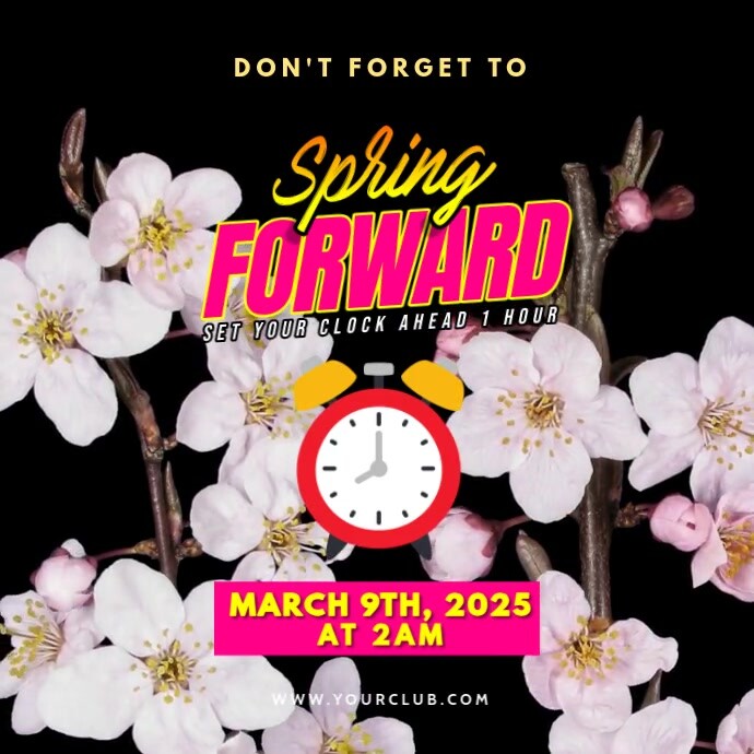 Black 3d Spring Forward Pos Instagram Template | PosterMyWall
