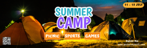 Black 3d Summer Camp Tajuk Twitter template