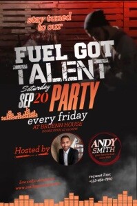 Black 3d Talent Show  Poster template