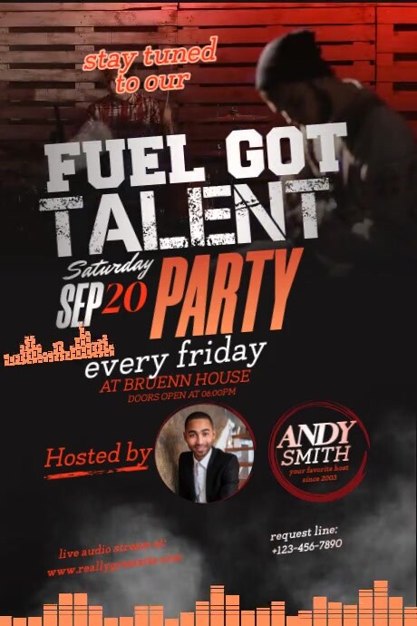 Black 3d Talent Show  Poster Plakkaat template