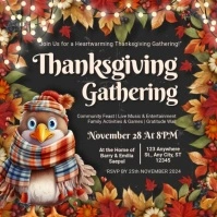 Black 3d Thanksgiving Dinner Instagram Post Instagram-bericht template