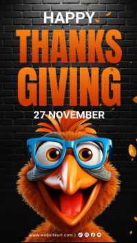 Black 3d Thanksgiving  Instagram Story template