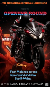 Black 3d The Image Is A Bold And Intense Event Poster For The 2025 Australia Football League Afl  Bu Business Card template