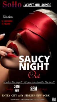 Black 3d This Flyer Design Template Is For An Event Called "saucy Night Out" Instagram Story