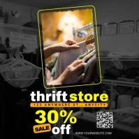 Black 3d Thrift Store Pos Instagram template