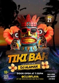 Black 3d Tiki Bar A5 template