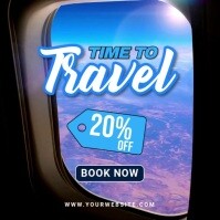 Black 3d Time To Travel Pos Instagram template