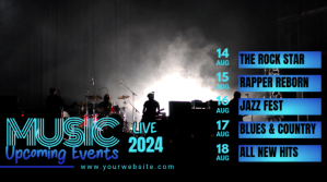 Black 3d Upcoming Events Pos Twitter template