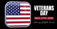 Black 3d Veteran's Day Sampul Acara Facebook template