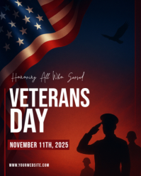 Black 3d Veterans Day Instagram Portrait template