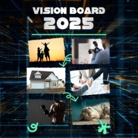 Black 3d Vision Board 2025 Pos Instagram template