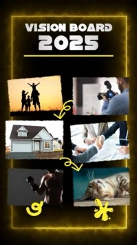 Black 3d Vision Board 2025 Reel Instagram Instagram-reel template