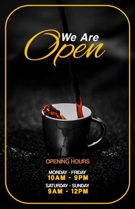 Black 3d We Are Open Tabloid Template | PosterMyWall