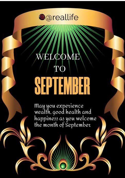 Black 3d Welcome To September A4 Template | PosterMyWall