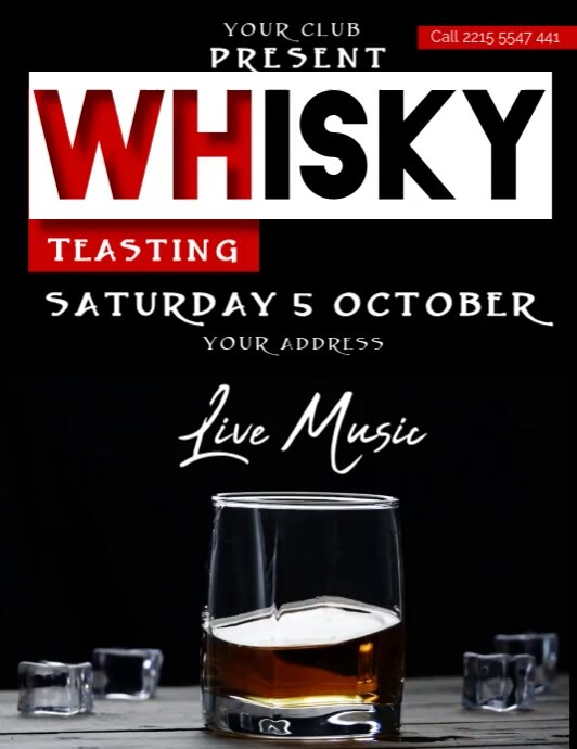 Black 3d Whisky Volantino (us Letter) template