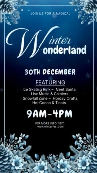 Black 3d Winter Wonderland Instagram Story template