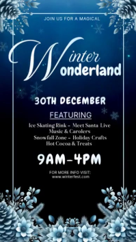 Black 3d Winter Wonderland Instagram Story template