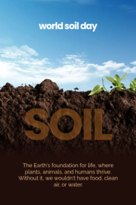 Black 3d World Soil Day Poster Plakat template