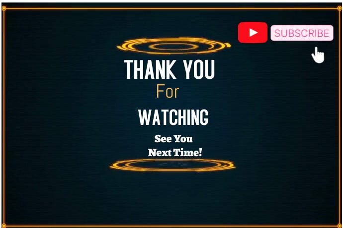 Black 3d Youtube Outro Thank You Template Pos | PosterMyWall