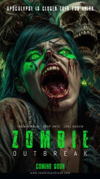 Black 3d Zombie Apocalypse Movie Instagram St template