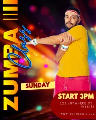 Black 3d Zumba Classes Instagram Portrait template