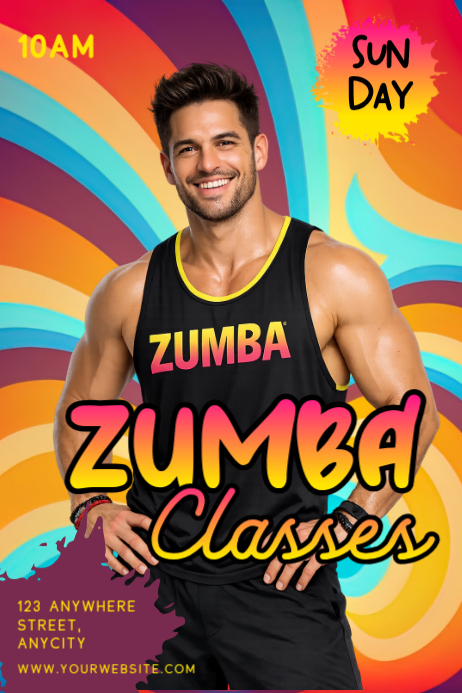 Black Zumba Classes Posters Template | PosterMyWall