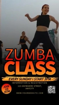 Black 3d Zumba Classes Reel Instagram template