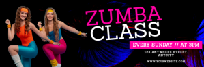 Black 3d Zumba Classes Tajuk Twitter template