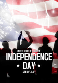 Black 4th Of July A4 template